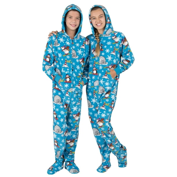 Footed Pajamas Footed Pajamas Winter Wonderland Kids Hoodie Fleece