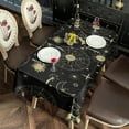 thumbnail image 4 of Black Gold Sun Moon Star Pattern Rectangle Tablecloth 60"x102",Waterproof Polyester Rectangle Table Cloth, Wipeable Spillproof Polyester Tablecloth for Dining, Camping, Indoor and Outdoor, 4 of 6