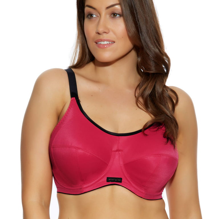 Elomi Women's Plus-Size Energise Underwire Sport Bra, Black, 44F at   Women's Clothing store