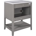thumbnail image 7 of 24" Grey Modern Solid Wood Bathroom Vanity with Semilune Ceramic Sink for Easy Storage in Bathroom, 7 of 7