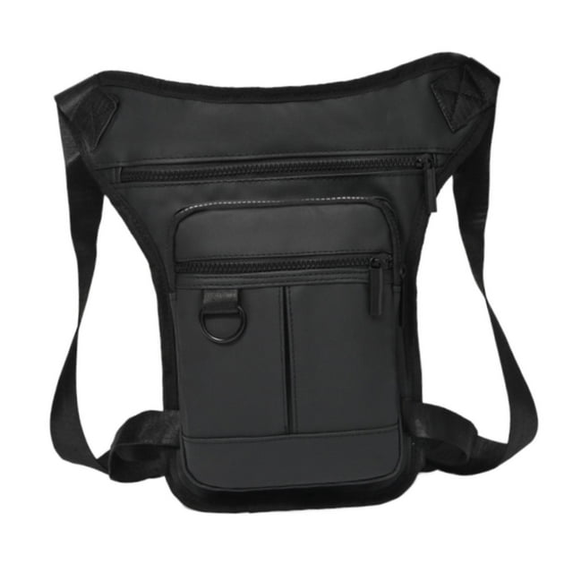 Riñonera para hombre, riñonera, bolsa para pierna de moto, riñonera, bandolera multiusos Negro