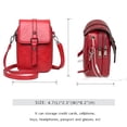 thumbnail image 2 of Crossbody Purses and Handbags for Women Leather Phone Bag Shoulder Bag with Rivet Decoration Red, 2 of 6