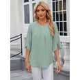 thumbnail image 6 of Anbech Women's Bell Sleeve Tops Chiffon Casual Blouse Tunic Shirts Trendy Design 2025 Summer Tshirt, 6 of 7
