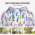 thumbnail image 4 of Honeii Lavender Flowers Pattern Womens Oversized Hoodies Long Sleeve Sweatshirts Pullover Fall Outfits with Pocket-X-Large, 4 of 7
