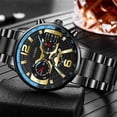 thumbnail image 4 of Fsqjgq Silver Quartz Watches for Men Stainless Steel Calendar Digital Analog Watch Waterproof Dress Wristwatch E, 4 of 8