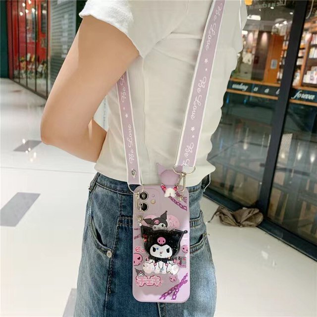 Sanrio Kuromi-fundas de teléfono con dibujos animados en 3D para iPhone 14, 13, 12, 11 Pro Max, Mini, XR, XS MAX, 8, X, 7, funda de silicona suave anticaída, Y2k, niñas Fivean unisex