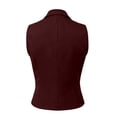 thumbnail image 6 of Vest Tops for Women - Sleeveless V Neck Button down Formal Business Work Tank Tops with Pockets Wine M, 6 of 7