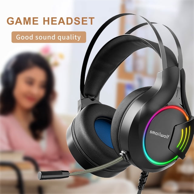 Gwong Electrónica A1 A2 Auriculares con cable Luminoso RGB Light Gaming Auriculares con micrófono para escritorio