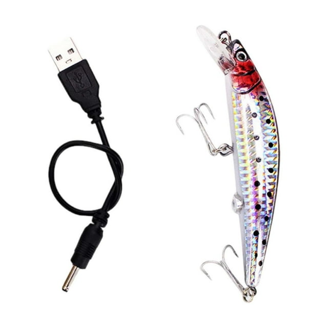 Pêche Rechargeable par USB & Attracteurs Conçus avec Action Vibrante Réaliste et Lumière LED pour Améliorer la Performance