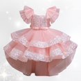 thumbnail image 2 of WXDDY Girls' Tulle Flower Princess Wedding Long Sleeve Dress for Toddler and Baby Girl Gown Aged for 18 Months-8 Years, 2 of 8