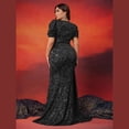 thumbnail image 5 of AURA Plus Size Evening Dress Sequin V Neck Short Sleeve Party Wear 0XL to 4XL, 5 of 6
