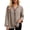 Brown, variant on Women's Linen Ruffle Trim Blouse Boxy Summer Long Sleeve V Neck Tunics Roomy Solid Color Cotton Linen Tops