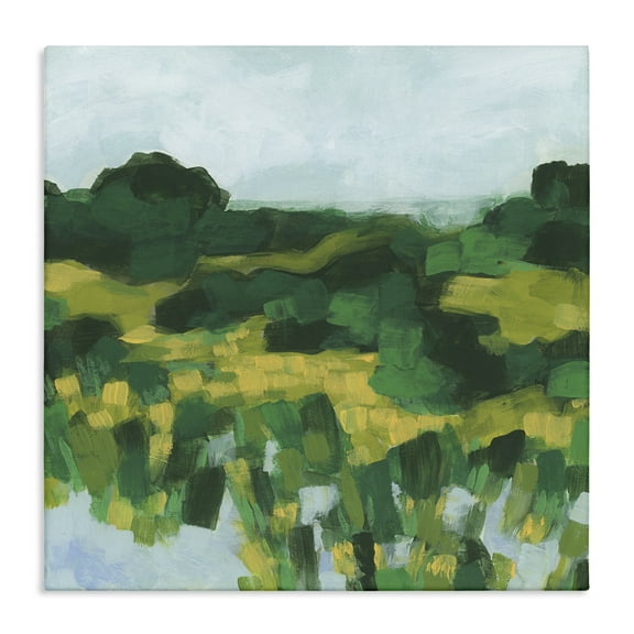 Stupell Industries Abstract Lush Greenery Landscape & Nature Painting Wrapped Canvas Art Print Wall Art, 17 x 17