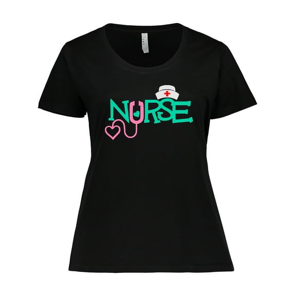 Inktastic Cute Nurse Stethoscope and Hat Women's Plus Size T-Shirt