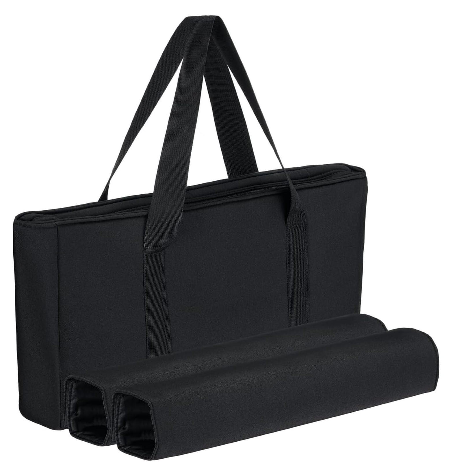 American Mahjong Set - Black Soft Bag - 166 White Engraved Tiles, 4 All-in-One Rack/Pushers Western Mah Jongg Game Set