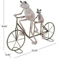thumbnail image 3 of DecMode 17" On Bicycle Frog Garden Sculpture with Gold Accents, 3 of 9