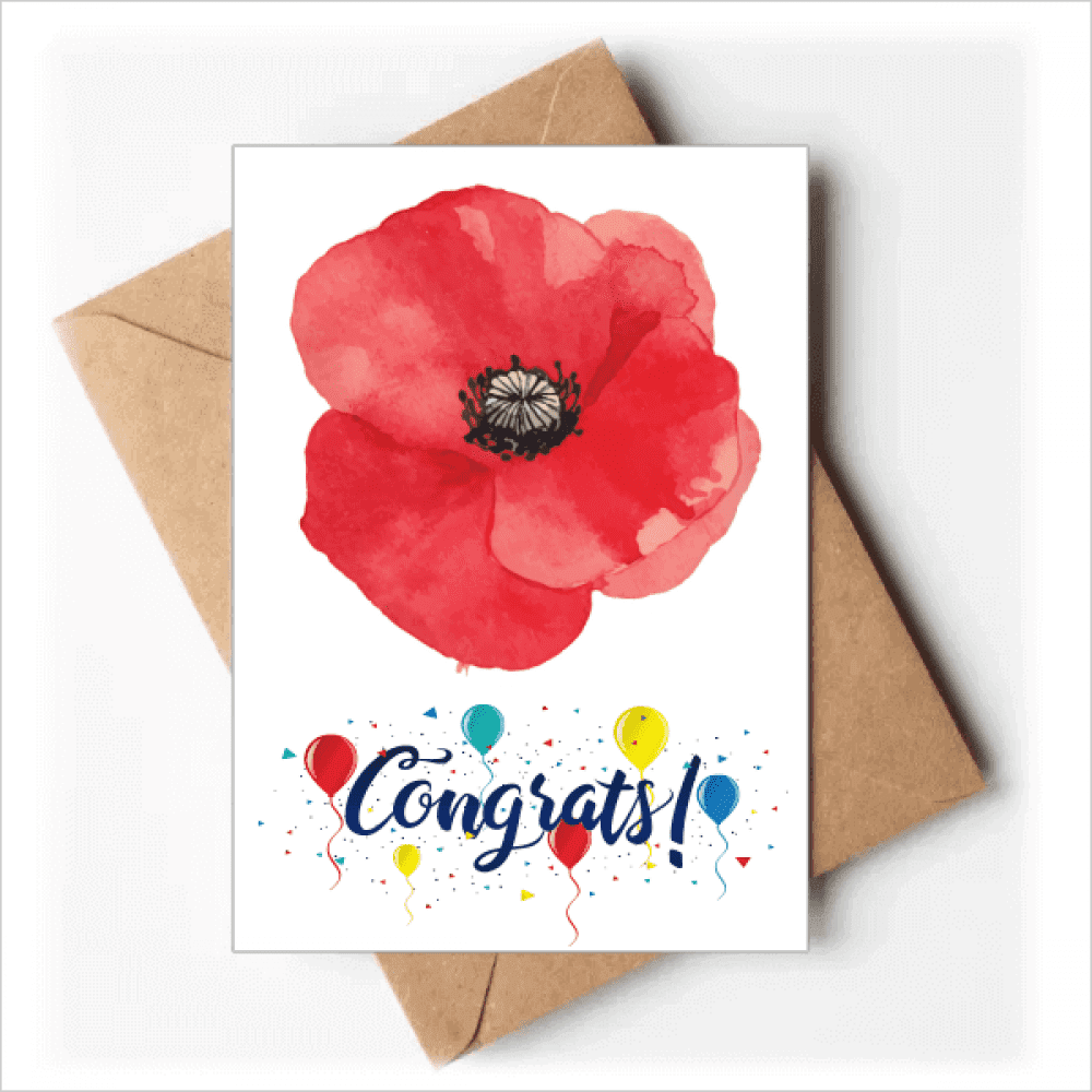 Cartes de Mariage Aquarelle Fleur Rouge Félicitations Enveloppes de Vœux