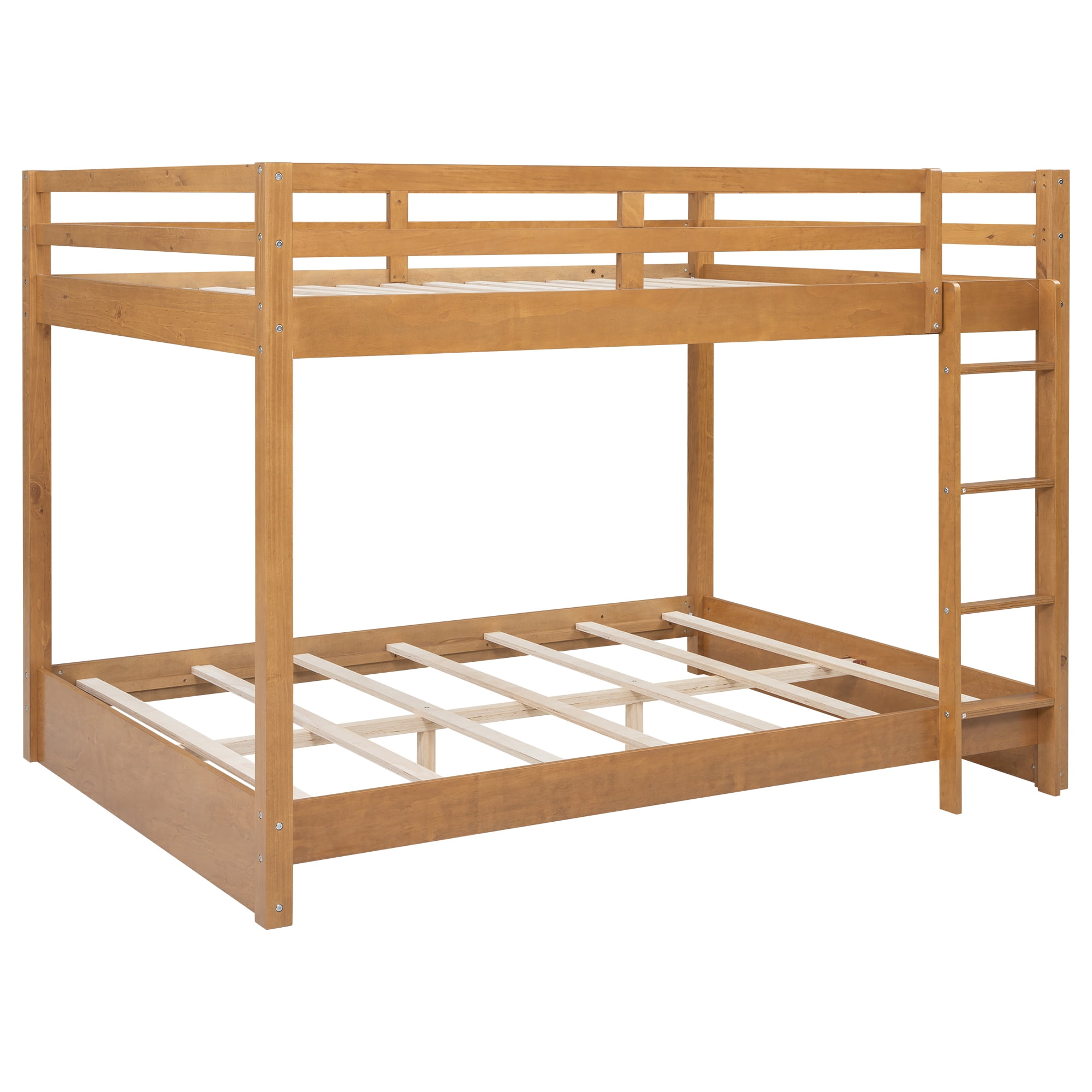 Euroco Wood Queen over Queen Bunk Bed for Kids Teens Adults, Wood