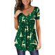 thumbnail image 1 of Pntutb - Camiseta de manga corta para mujer con cuello en V y estampado floral Pntutb Pntutb-552, 1 of 7