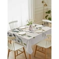thumbnail image 2 of Green Eucalyptus Rectangle Tablecloth, Farmhouse Weeping Leaves on Linen Waterproof & StainResistant Tablecloth, Washable Oil-proof Table Cover for Dining/Party/Wedding/Camping/Buffet 60x84 In, 2 of 9