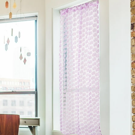 TAILTOSS 1Pcs Plum Sheer Purple Polyester Curtain for Kitchen 11.8x39.4in