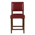 thumbnail image 4 of Linon Brook 24" Wood Counter Stool Dk Red Faux Leather Nailhead Trim in Walnut, 4 of 13