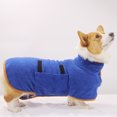 thumbnail image 5 of Toalla de baño para secado de perros, material de microfibra, albornoz absorbente de secado rápido para perros, higroscópico de secado rápido para mascotas, cuello y cintura ajustables, 5 of 5