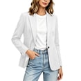 thumbnail image 6 of Cmfcve Blazer for Women Long Sleeve Business Casual Suit Jacket Notch Lapel Button Blazer Padded Shoulders, 6 of 8