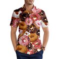 thumbnail image 3 of Camisa hawaiana informal con estampado 3D de helado para hombre, camisa de manga corta, divertida, de verano, transpirable, 3 of 5