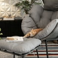 thumbnail image 6 of Barton Egg Chair With Ottoman, Extra Large Egg Chair Outdoor, Rattan Wicker Patio Chair, UV Resistant Cushion For Indoor Bedroom Balcony, Grey, 6 of 8