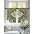 thumbnail image 5 of Green Boho Semi Sheer Curtains 54 Inch Length 2 Panels Set, Chic Traditional Antique Geometric Rustic Sheer Kitchen Curtain Privacy Voile Window Curtain for Living Room Bedroom Rod Pocket Drapes, 5 of 7