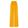 thumbnail image 6 of JGGSPWM High-Waist Wide Leg Pants for Women Elegant Flared Trousers with Pleated Detail Yellow XL, 6 of 6