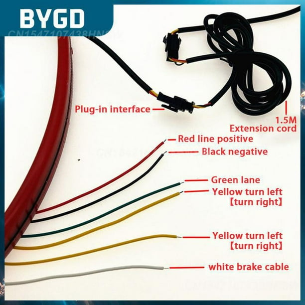 90cm Universal Flashing Lights Superbright Decorative Light Brake Lights Car Accessories Multi-mode Red Light Bar Portablehigh positionRussian Federation He Qiyong unisex