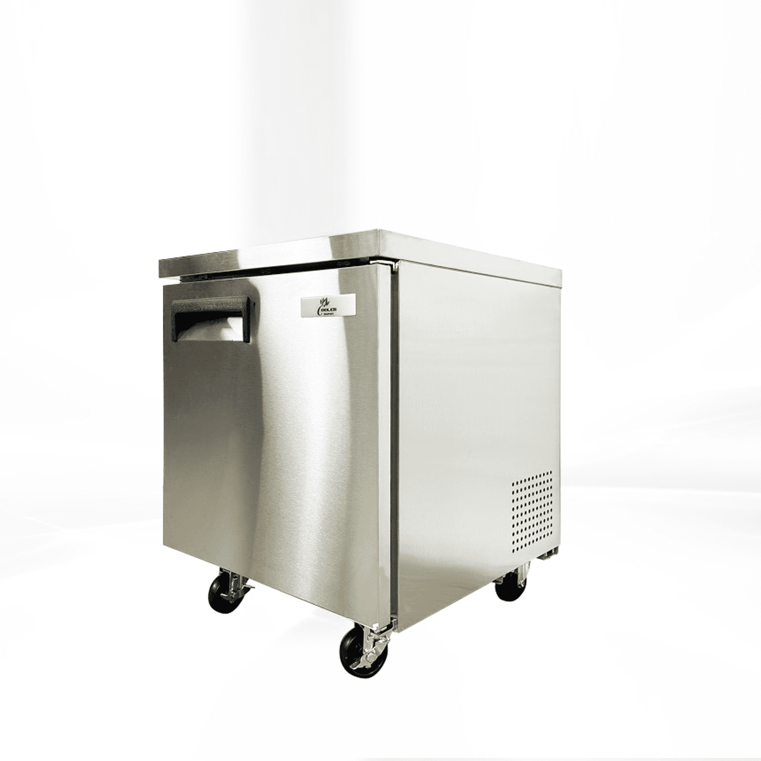 27 inch 6.3 cu.ft, 35 1/2" heigh Commercial Undercounter  refrigerator, Solid Doors, stainless steel exterior, NSF certified.