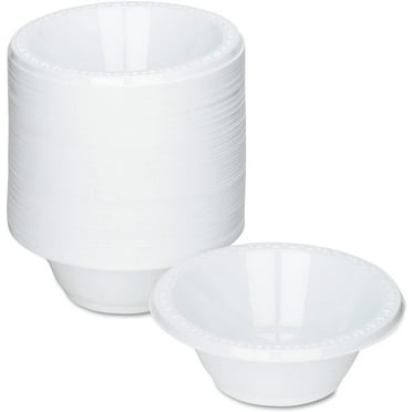 VeZee Disposable Light Weight Plastic Bowl White 5 oz for elegant parties, Resturants, Deli & all. (1000/Pack)