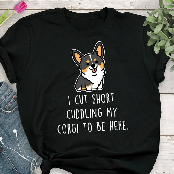 MilkCho Tricolor Corgi Shirt, Women Men, Funny Dog Lover Gift, Cute Pembroke Corgi T-shirt, Pet Lover Tshirt, Tri Color Tee, Corgi Mom, Corgi Dad