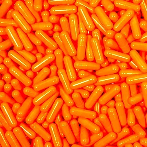 XPRS Nutra Size 0 Empty Capsules - 10,000 Count Colored Empty Gelatin Capsules - Capsules Express Empty Pill Capsules - DIY Supplement Capsule - Color Gel Caps Pills (Orange)