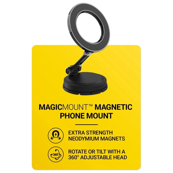 Scosche MagSafe Magnetic Car Phone Dash Mount w/ Foldable Arm & 360° Swivel Adhesive Base SMS3CAS-XC