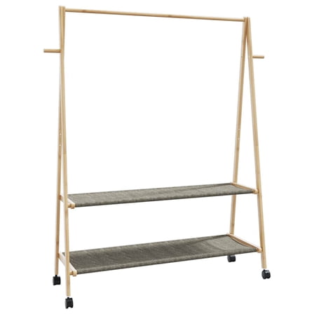 vidaXL Clothes Rack with Shelves and Wheels 52"x17.9"x61.2" Bamboo