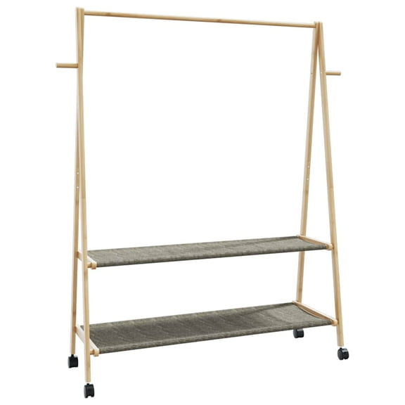 vidaXL Clothes Rack with Shelves and Wheels 52"x17.9"x61.2" Bamboo