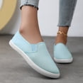 thumbnail image 2 of Loafers for Women Men Lightweight Fashion Solid Color Canvas Flat Shoes Casual Nonslip Walking Shoes Low Top Sneakers Light Blue Size 8.5, 2 of 7