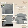 thumbnail image 3 of Pizuna Pure 100% Cotton King Duvet Cover Set, Luxurious 400 Thread Count Long Staple Cotton Sateen Weave with Button Closure (Combed Natural Grey Cotton Duvet Cover King), 3 of 4