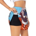 thumbnail image 2 of Disketp Sushi Salmon Surfing Print Women's Shorts Workout Shorts for Athletic Gym Running Shorts with Phone Pockets, 2 of 8