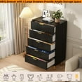 thumbnail image 6 of Black Fluted Tall 5 Drawers Dresser for Bedroom,Wood Bedrooms Chest of Drawers Dresser for Closet, 6 of 6
