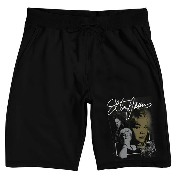 Etta James Autograph Men's Black Lounge Shorts-Medium