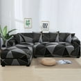 thumbnail image 3 of Sofa Covers for L Shape, 2pcs Polyester Fabric Stretch Slipcovers 3 seater(70"-90") + 3 seater(70"-90") ,+ 2pcs Pillow Covers for Sectional sofa L-shape Couch, 3 of 7