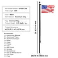 thumbnail image 4 of KFFKFF 30FT Modular Flagpole Kit, Durable Aluminum Outdoor Flag Poles, 3 Configuration Options with 3x5 US Flag, Quality Accessories, Black, 4 of 9