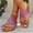 Purple, variant on WIZUTIZ Womens Beach Sandals Flat Sandals Hiking Sandals Women Beach Comfortable Stretch Jeweled Sandals Pull-On Round Toe Shoes Low Heel (1"-2") Wide Solid Sandals for Older Women Daily