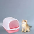 thumbnail image 2 of facefd Pet Litter Tray Enclosed Potty Toilet Small Animals Hooded Cat Litter Box Pink, 2 of 7