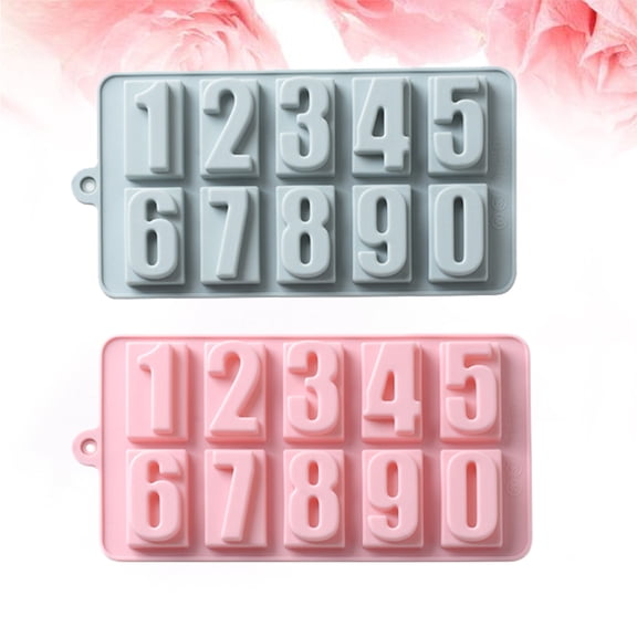 Pink Silicone Number Chocolate Mold for Baking Homemade Candy and Cake 09 Design 20Cavity